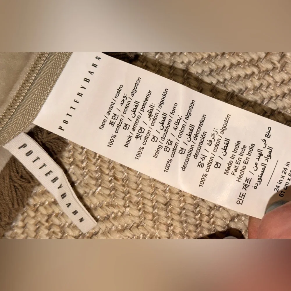 Pottery Barn Stunning Claudine Print Pillow Cover, 24", Indigo Multi - Picture 7 of 7